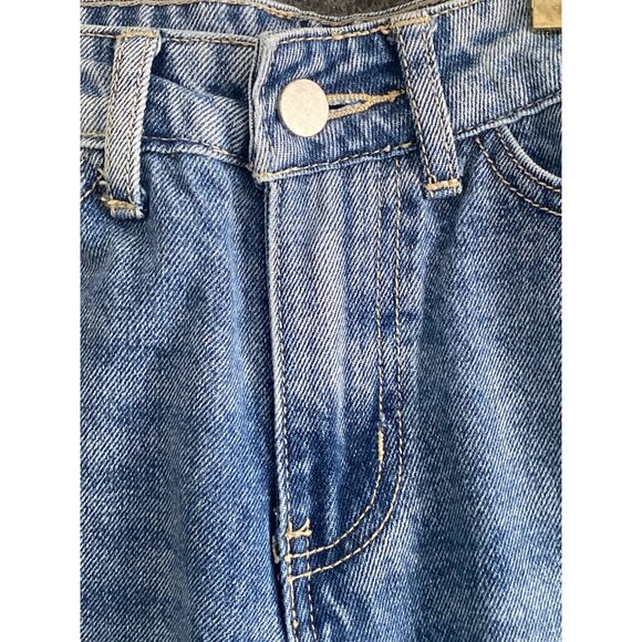 Stonewash Blue Denim Jeans High Waist Straight Leg 5 Pocket Tall Women NO TAG S - Picture 5 of 14